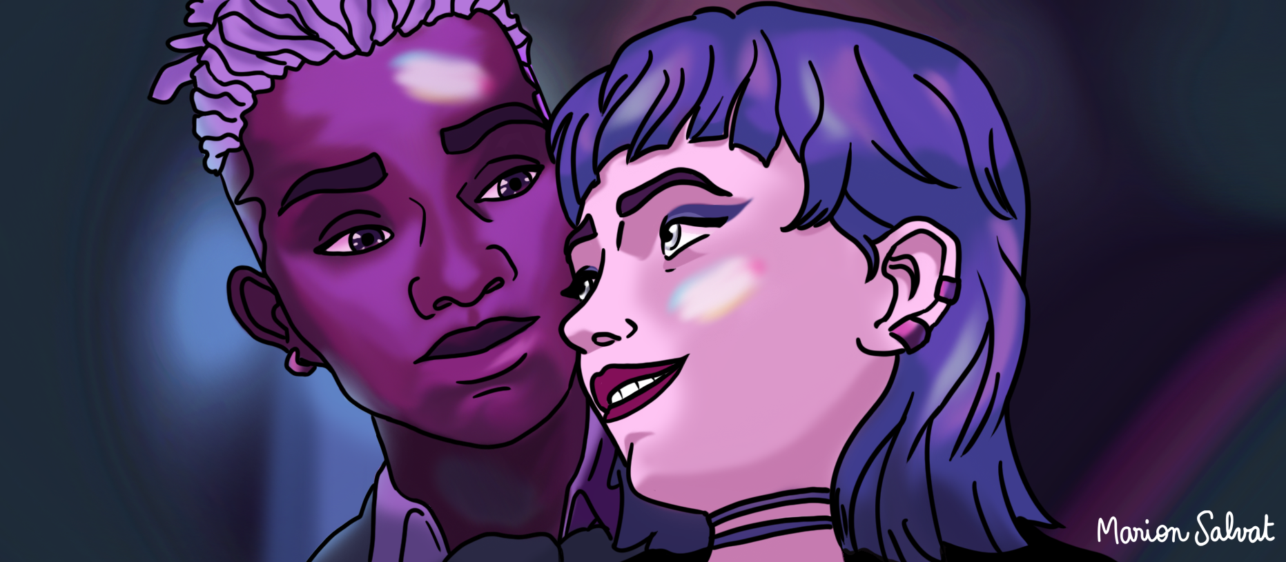 Jinx et Ekko - Arcane - Fanart Marion Décla-Salvat
