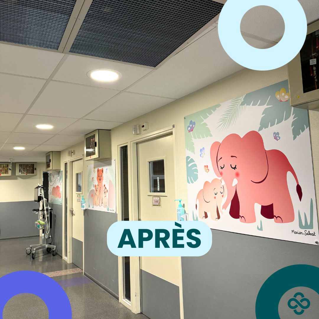 Fresque Néonat Hôpital Novo - Pontoise - Éléphants