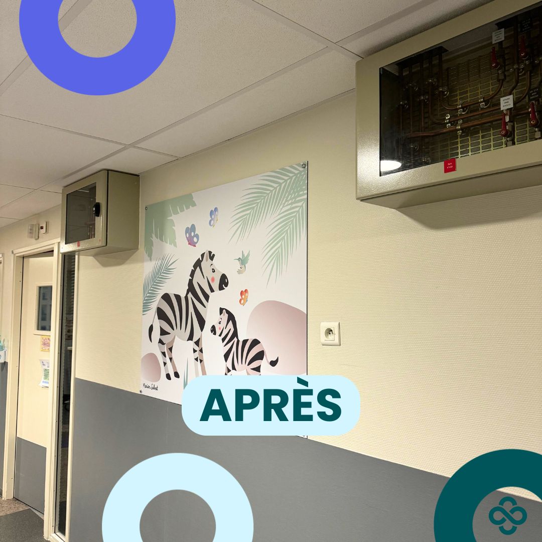 Fresque Néonat Hôpital Novo - Pontoise - Zèbre