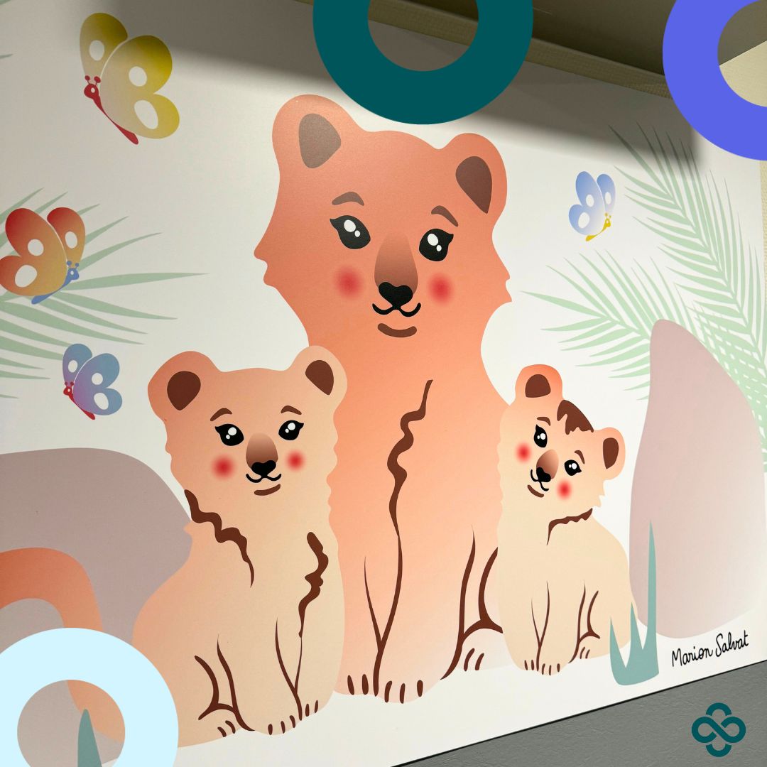Fresque Néonat Hôpital Novo - Pontoise - Lions