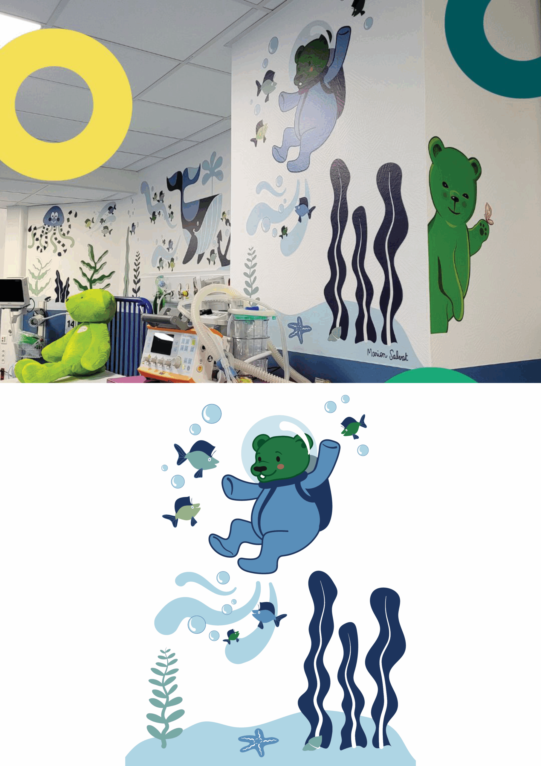 Fresque salle de réveil - Pontoise